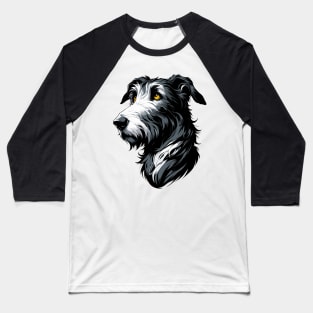 Stunning and Cool Irish Wolfhound Monochrome and Gold Portrait for Father's Day Baseball T-Shirt